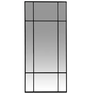 Maisons du Monde Miroir rectangulaire fenêtre en métal noir 50x110 pas cher