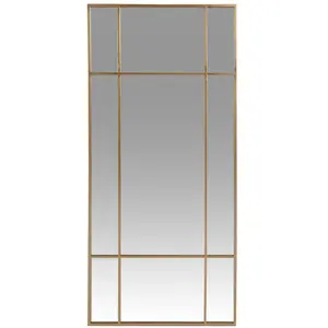 Maisons du Monde Miroir fenêtre rectangulaire en métal doré 50x110 pas cher