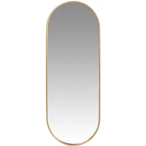 Maisons du Monde Miroir ovale en métal doré effet feuilles d'or 30x80 pas cher