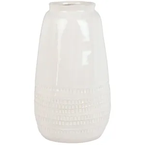 Maisons du Monde Vase en grès blanc H29 pas cher