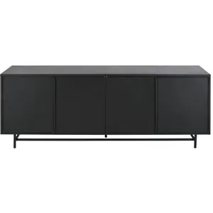 Maisons du Monde Buffet bas enfilade 4 portes en métal noir mat pas cher