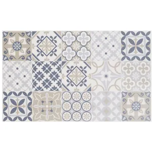 Maisons du Monde Tapis en vinyle motifs carreaux de ciment multicolores 50x80 pas cher