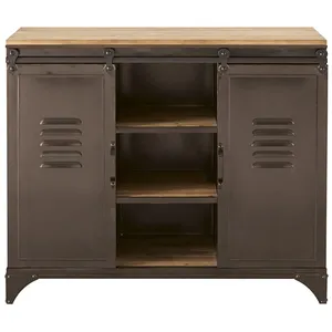 Maisons du Monde Buffet 2 portes en métal et sapin pas cher