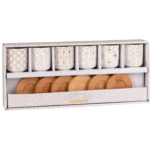 Maisons du Monde Coffret 6 tasses et soucoupes en porcelaine