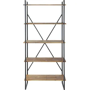 Maisons du Monde Étagère industrielle en bois de sapin et métal gris anthracite pas cher