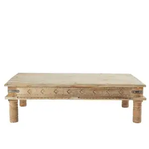 Maisons du Monde Table basse indienne en manguier massif pas cher