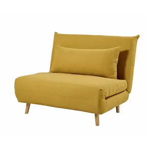 Maisons du Monde Canapé clic-clac 1 place jaune moutarde pas cher
