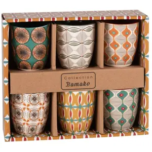 Maisons du Monde Coffret 6 tasses en céramique multicolore pas cher