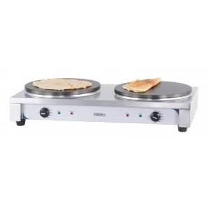 Crêpière Professionnelle Double Electrique - L 910 x P 455 mm - Casselin pas cher