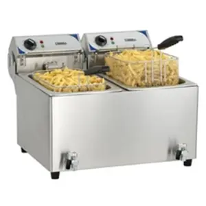 Comparateur de prix : CASSELIN Friteuse électrique avec vanne de vidange 2 x 10 litres