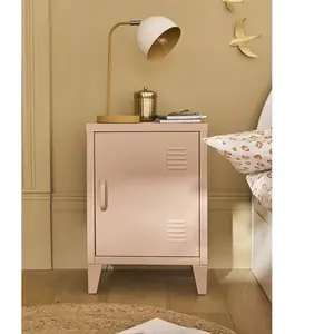 Vertbaudet Table de chevet 1 porte en métal rose pas cher