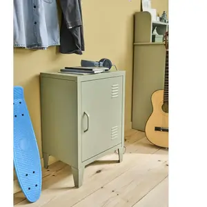 Vertbaudet Table de chevet 1 porte en métal vert pas cher