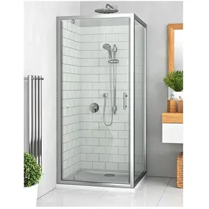 Paroi de douche fixe avec porte réversible verre clair ei fix equi - r...