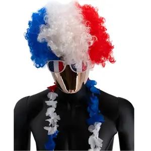 Perruque Afro pour Supporter France (Bouclée) pas cher