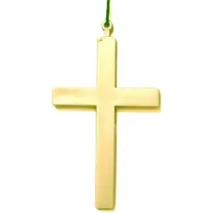 Linder Collier croix en plastique dorée 22cm pas cher