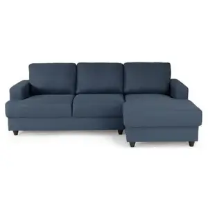 PAUL Canapé d'angle droit 4 places - Tissu bleu - Contemporain - L 215 x P ... pas cher