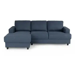 PAUL Canapé d'angle gauche 4 places - Tissu bleu - Contemporain - L 21...