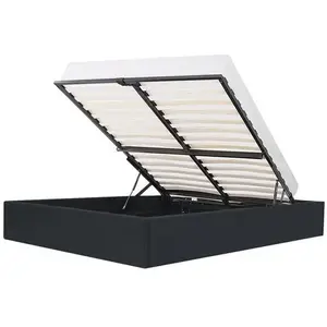 ECLIPSE Lit adulte 160x200 cm avec coffre de rangement - Simili Noir pas cher