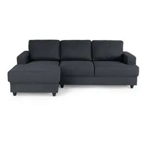 Comparateur de prix : Canapé d'angle gauche 4 places Paul - Tissu gris anthracite - L 215 x ...