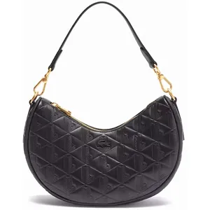 Lacoste - Sac A Main Maheki - Cuir Embossé - Noir - Femme pas cher