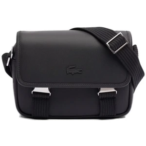 Comparateur de prix : Sac Bandouliere Lacoste  Sacoche à rabat  Noire Ossian en cuir
