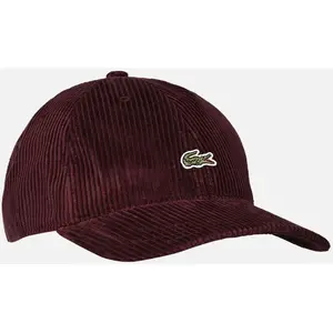 Casquette ajustable en velours par Lacoste Bordeaux T.U pas cher
