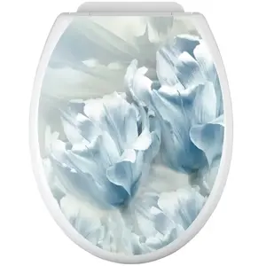 Comparateur de prix : Stickers Abattant WC - Fleurs - 35x43 cm - Adhésif BRILLANT