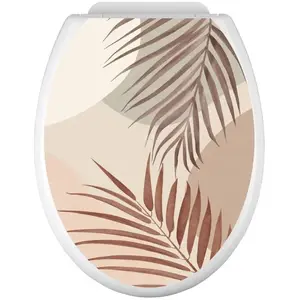 Lumalea Stickers Abattant WC - Feuilles 3617689986203 - Adhésif + Protection BRILLANTE - 35x43 cmVendu parcdiscount