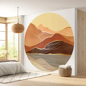 Lumalea Papier peint rond / cercle - Paysage design 3617689739205 - Diamètre 110 cm pas cher