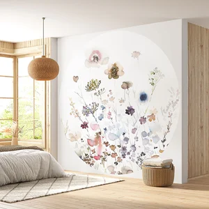 Lumalea Papier peint rond / cercle - Motif floral 3617689738734 - Diamètre 60 cm pas cher