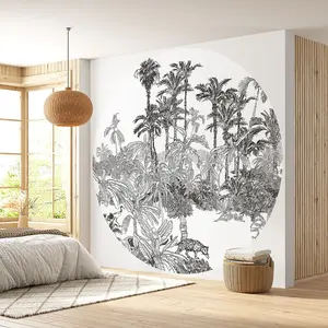 Lumalea Papier peint rond / cercle - Forêt Tropicale 3617689737089 - D... pas cher