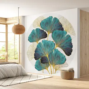 Lumalea Papier peint rond / cercle - Motif fleurs 3617689749709 - Diamètre 30 cm pas cher