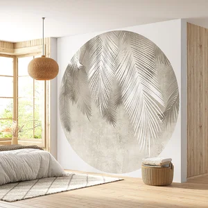 Lumalea Papier peint rond / cercle - Motif botanique 3617689749471 - Diamètre 260 cm en 4 Parties pas cher