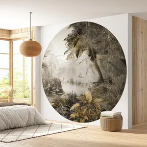 Lumalea Papier peint rond / cercle - Forêt Tropicale 3617689748573 - Diamètre 50 cm pas cher