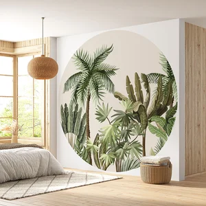 Lumalea Papier peint rond / cercle - Forêt Tropicale 3617689745305 - Diamètre 260 cm en 4 PartiesVendu paramazon