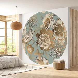 Comparateur de prix : Lumalea Papier peint rond / cercle - Fleurs Oiseau 3617689743981 - Diamètre 260 cm en 4 Parties