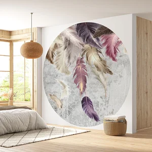 Comparateur de prix : Lumalea Papier peint rond / cercle - Plumes 3617689752822 - Diamètre 130 cm