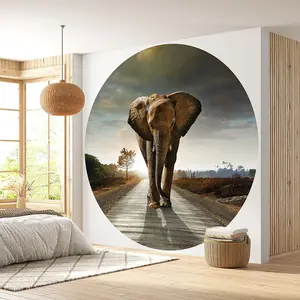Lumalea Papier peint rond / cercle - Eléphant 3617689758947 - Diamètre...