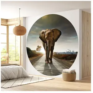 Comparateur de prix : Lumalea Papier peint rond / cercle - Eléphant 3617689758466 - Diamètre 80 cm