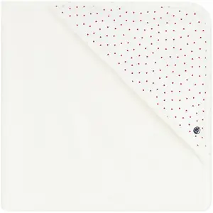 Petit Bateau - Carré de Bain Coeurs Blanc taille unique pas cher