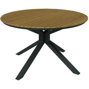 Table de Jardin Ronde en bois Teck 6 places D140cm Brisbane HYBA pas cher