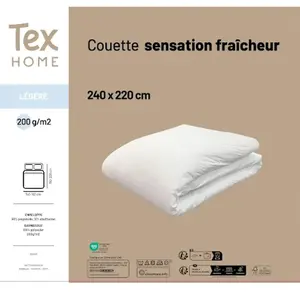 Couette Légère 240x220cm Sensation fraîcheur TEX HOME pas cher