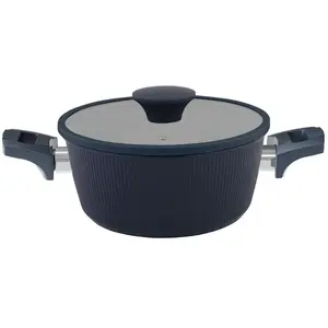 Faitout Strié 24cm Bleu + Couvercle CARREFOUR HOME