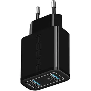 Altadif Chargeur Secteur Double USB-A 2.4A Charge Rapide Design Compact Akashi noir pas cher