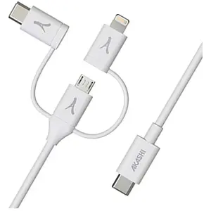 Akashi ALTECO3N1TC câble USB 1 m USB C Blanc pas cher