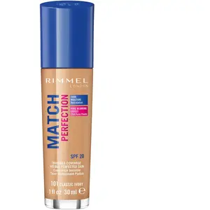 Comparateur de prix : RIMMEL Fond de teint Nu Protege Match Perfection - 101 Classic Ivory - 30 ml