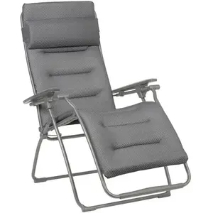Chaise pliante Lafuma Mobilier Futura Be Comfort gris clair pas cher