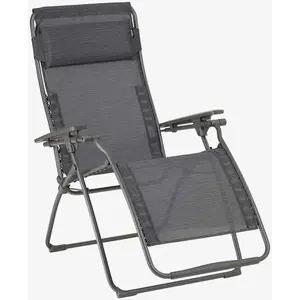 Chaise pliante Lafuma Mobilier Futura Batyline Duo gris foncé chiné pas cher