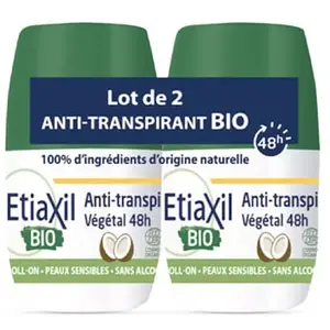 Etiaxil Bio Déodorant Anti-Transpirant Thé Vert 48h Roll-On 2x50mlVendu pardocmorris