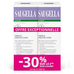 Comparateur de prix : SAUGELLA Expert - Triple Protection Soin Lavant Intime 2x250ml